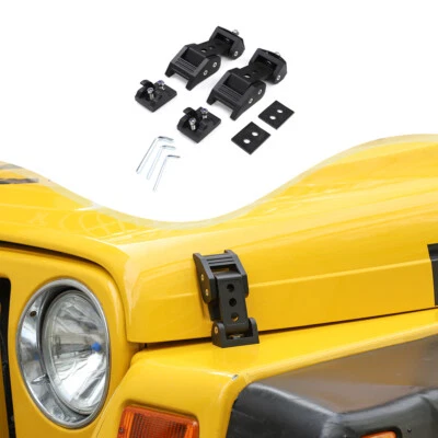 Kit de soporte de bloqueo de pestillo de capó bloqueable de 2 piezas para Jeep Wrangler TJ 1997-2006  Foto 1 de 4
