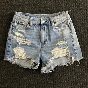 American Eagle Jean Denim Shorts Women’s 0 Distressed Cut Off Fringe Booty 2” - Picture 1 of 8