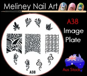 A38 Stamping Nail Art Image Plate Design Round XL Stencil metal Halloween - Bild 1 von 1