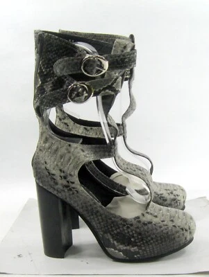 Zapatos JEFFREY CAMPBELL 5" TACÓN BLOQUE GRIS PUNTA REDONDA TOBILLO STRAO MUJERES Talla 8.5 Foto 1 de 4
