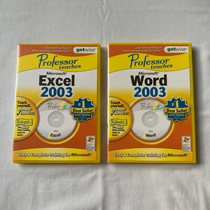 Professor Teaches Excel & Word 2003 2 Discs Tutorial PC CD ROMs - Picture 1 of 5