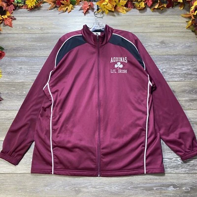 Sudadera Aquinas Talla Grande Granate Roja Cremallera Completa Lucky Irish Track Jacket Foto 1 de 4