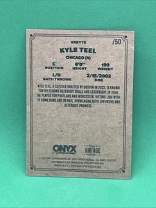 Onyx Vintage Kyle Teel 2025 automático borde gris/50 White Sox Rookie Prospect - Imagen 1 de 1