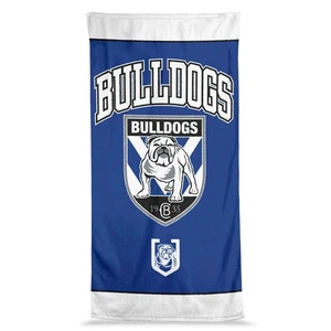 127643 CANTERBURY BULLDOGS NRL TEAM LOGO WORDMARK JUMBO COTTON BEACH TOWEL - Picture 1 of 1