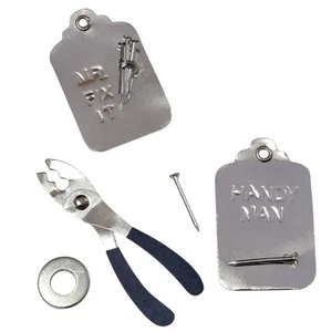 Mr Fix It Handy Man Embellishments Metal Pliers 5 Pc Construction Scrapbooking - Foto 1 di 5