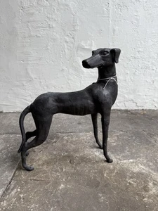 Vintage Antique Style Metal Heavy Black Dog Figurine - Picture 1 of 13