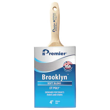 Premier 17315 4" Wall Soft, Polyester Bristle, Paint Brush, Hardwood Handle - Imagem 1 de 2