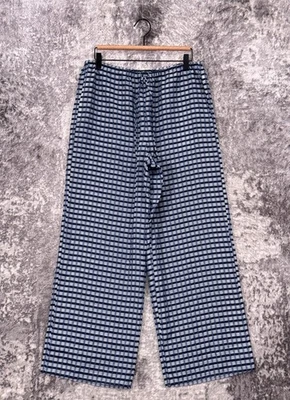Pantalones J Crew Medianos Para Mujer Arrugados Playa Pierna Ancha Pantalón Estampado Guinga Foto 1 de 4