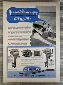 Mercury Fueraborda Motor Cohete Cometa Cedarburg Wisconsin 1946 Anuncio Impreso De Colección - Imagen 1 de 1
