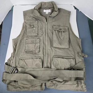 Nadachair Deluxe Safari Outback Gilet in cotone kaki stonewashed, Uomo Taglia XL, - Foto 1 di 8