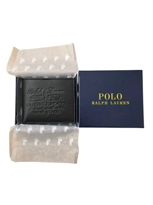 Polo Ralph Lauren Genuine Leather Wallet Men’s | Black | Embossed Logo | Gift