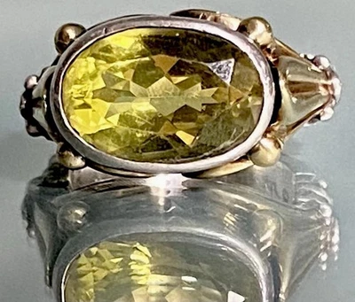 Коктейльное кольцо Lagos Caviar из чистого серебра и желтого золота 18 карат с лимоном цитрином - Изображение 1 из 4