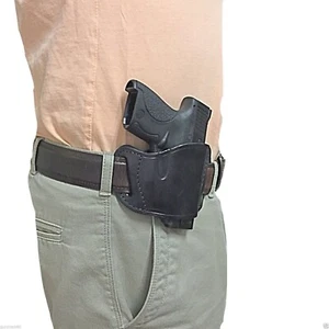 New Outside the Waistband Black Leather Gun Holster for Kahr CW9,K9,K40,P40 - Picture 1 of 2