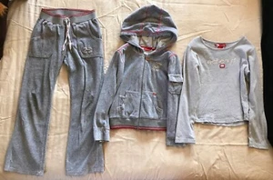 3pc Lot Girls/Boys size S 7-8 eckoRed Velour Zip Up Hoodie Jacket Pants T-shirt - Picture 1 of 6