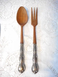 SET INSALATA Rondo by Gorham in legno argento sterling - Foto 1 di 7