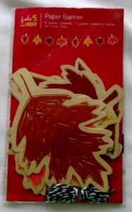 Thanksgiving paper Banner 8/pcs Thanksgiving Fall Party Decorations Total L=6ft - Picture 1 of 1
