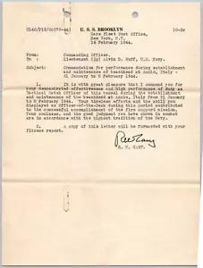 Raccomandazione per performance stabilire testa di ponte Anzio Itly 1944 Firmata RW CARY - Foto 1 di 3