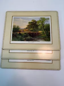 Pimpernel Tovagliette Inglese Vedute Villaggi Sughero Supporto Tovagliette Set di 3 - Foto 1 di 8
