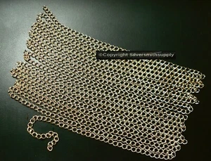 12' Gold plated bulk twist cable link 7x5x1mm make necklace extenders CH121B - Picture 1 of 3