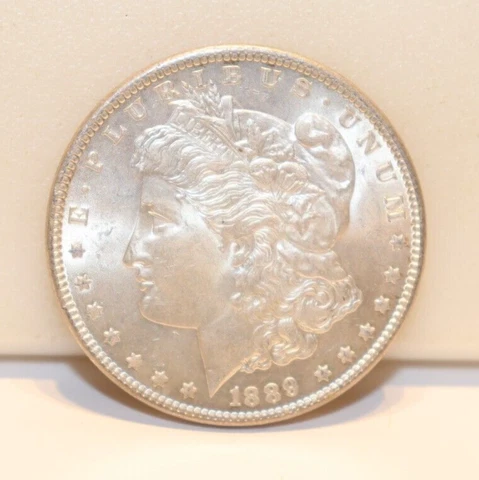 1889 US Morgan Silver Dollar $1 Unc Cover