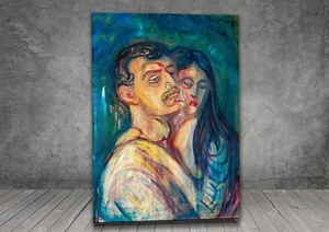 Edvard Munch Head by Head CANVAS PAINTING ART PRINT WALL 1219 - Picture 1 of 8
