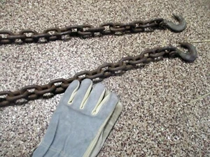 14' x 1/2" Very Heavy Metal Tow Chain with Clevis Grab Hooks w/warranty - Picture 1 of 2
