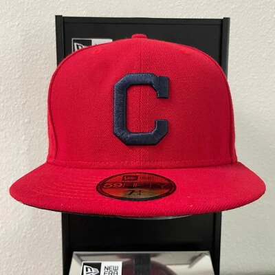Boné New Era ajustado MLB - Cleveland Indians (Guardians) logotipo C 59FIFTY - Vermelho - Imagem 1 de 4