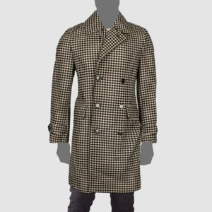 Ralph Lauren Men Beige Classic-Fit Double Breasted Wool Peacoat Jacket Size 40S - Picture 1 of 3