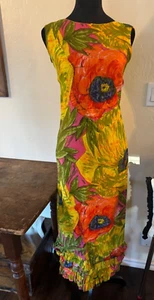 Vintage 1960s MALIA painterly abstract floral print mod maxi dress - Picture 1 of 6