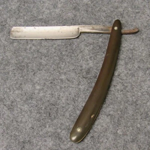 United States Razor Co Warranted 6-1/4" Straight Razor Black Celluloid Handles - Picture 1 of 8