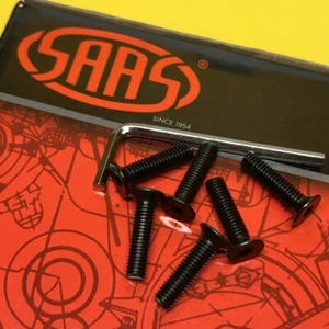 SAAS BKS04 Bolt x 6 for steering wheel or boss kit M5 countersunk head Black - Picture 1 of 2