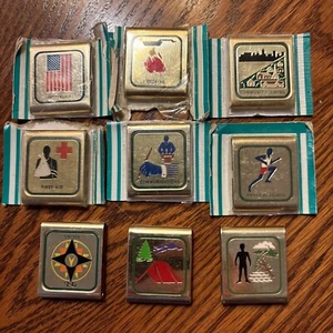 Lot of 9 Vintage 1970s BOY SCOUT MERIT SKILL AWARDS BSA Uniform Belt Loop - Picture 1 of 6