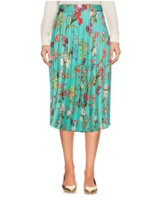 Falda midi plisada con estampado floral verde de jardín PINKO para mujer talla 8/44 Foto 1 de 4