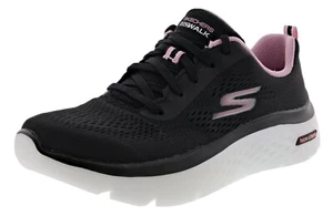 SKECHERS WOMEN'S GO WALK HYPER BURST 124578BKPK WALKING SHOES - Picture 1 of 5