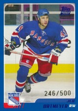 2003-04 Topps Traded BLUE #126 JED ORTMEYER - x/500 - New York Rangers