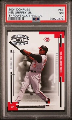 2004 Donruss Ken Griffey Jr. #56 Throwback Threads PSA 7 - Image 1 of 3