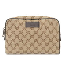Auth GUCCI Waist Bag Beige Brown GG Canvas Leather 449174 Used