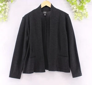 Eileen Fisher Damen Strickjacke Wolle vorne offen anthrazit Taschen Gr. M - Bild 1 von 7