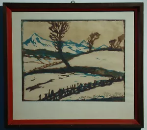 Leopold SCHEIDL (1884-1958) xilografia a colori - paesaggio invernale - 1931. - Foto 1 di 12