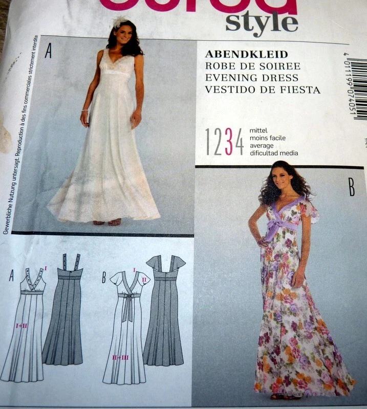 *NEW Burda EVENING WEDDING DRESS Sewing Pattern 10-12-14-16-18-20-22UNCUT - Image 1 of 1
