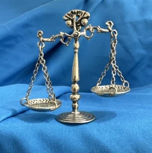 Vintage 800 Silber Waage Miniatur Justice Scale 18,8 Gramm - Bild 1 von 4