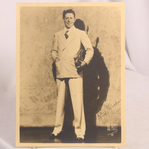 Rudy Vallee Hand Signed Autographed Saxophonist Man Original 9.5" x 7.25"  Sepia Cover