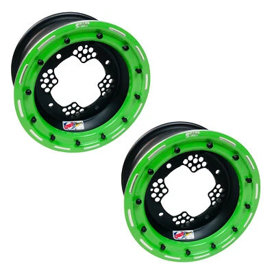 DWT ROK'N LOK Front Green Beadlock Rims Wheels 10" 10x5 3+2 4/144 TRX 300EX 300X - Image 1 of 3