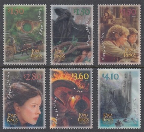 NEW ZEALAND 2021 LOTR 20th ANNIV FELLOWSHIP OF THE RING SET (6) MNH (ID:NZS3128) Cover
