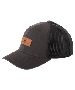 QUIKSILVER MENS TRUCKER CAP.DOWN THE HATCH BLACK MESH SNAPBACK BASEBALL HAT S25 - Picture 1 of 7