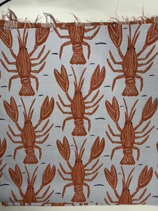 Langostas Naranja Playa Náutica Crustáceos Mariscos Material 56"x99" Nuevo - Imagen 1 de 5