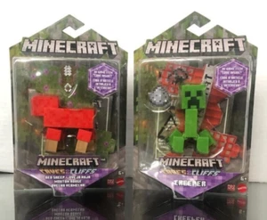 lot of 2 Minecraft Caves & Cliffs Red Sheep + Creeper 2.5” Action Figure - Picture 1 of 3