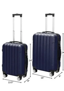 Karl home Traveling Spinner Luggage Set solid structure, Navy Blue-2pcs. - Picture 1 of 10