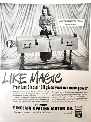 Magic Magician Carol Landis Sinclair Opaline Motor Oil 1947 Magazine Print Ad - Image 1 of 4