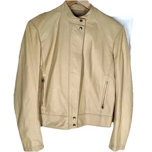 DONNA KARAN SIGNATURE COLLECTION lambskin leather Moto jacket size 4 - Picture 1 of 11